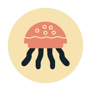 Denizanası. Web simgesi basit illüstrasyon 