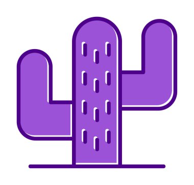 Kaktüs simgesi, basit tasarım çizimi  