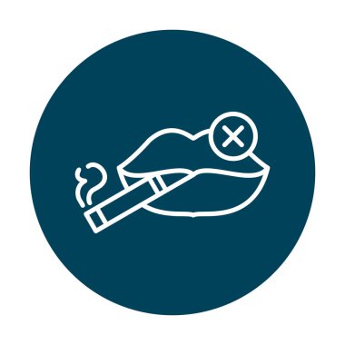 Basit Sigara İçilmez alanı simgesi, vektör illüstrasyonu