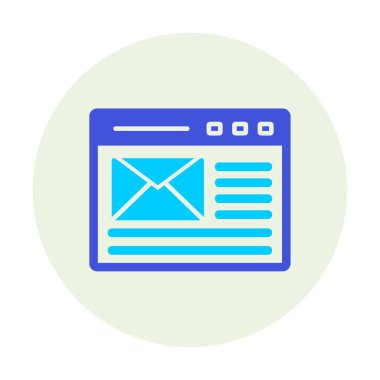 düz bilgisayar e- posta ileti simgesi 