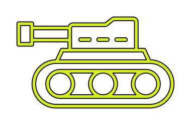 askeri tank simgesi, vektör illüstrasyonu 