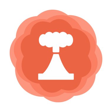 Volkan vektör illüstrasyonu, çizgi film simgesi ögesi.                         