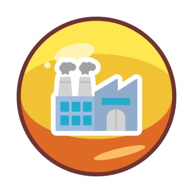 Fabrika web simgesi, vektör illüstrasyonu 
