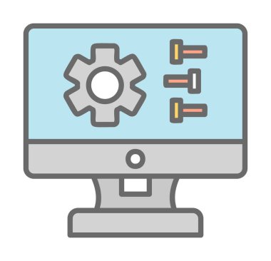 Ayarları web simgesi, vektör çizim              