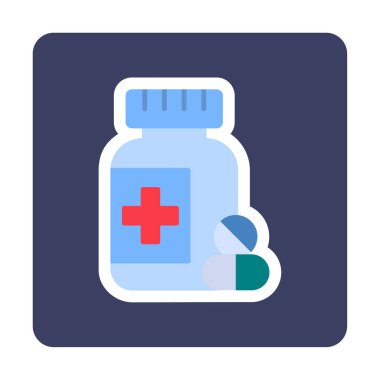 Tıbbi hap ikonu vektör illüstrasyonu. İlaçlar                               