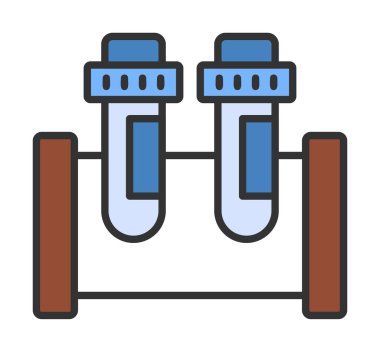 test tüpleri vektör düz renk simgesi 
