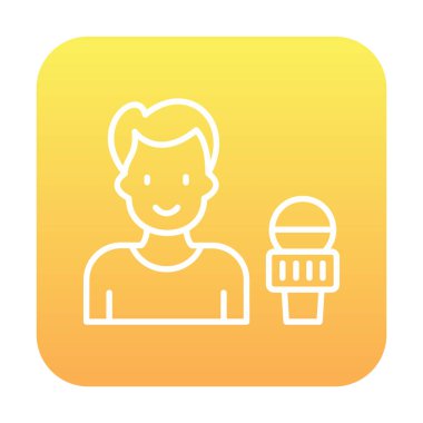 Haber muhabiri. Web simgesi basit illüstrasyon                       