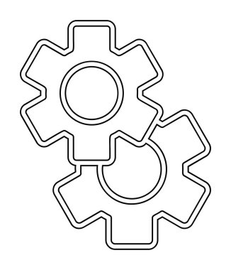 Gears'ı web simgesi, vektör çizim 