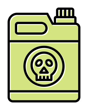 zehirli atık kutusu simgesi moda tasarım tarzında