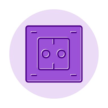 Modern Elektrik Soket simgesinin vektör illüstrasyonu       