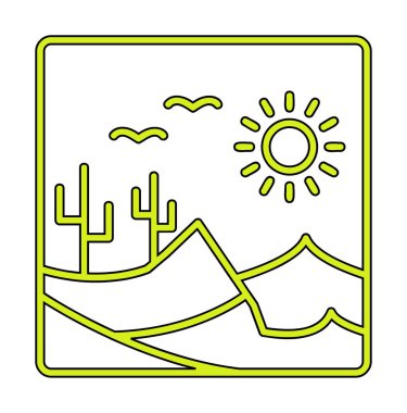 Çöl manzarası ikonu vektör illüstrasyon tasarımı