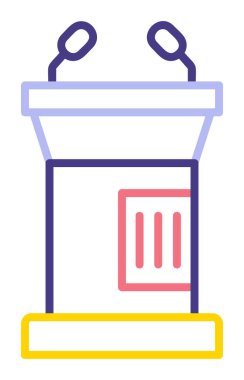 hoparlör kürsü simgesi vektör illüstrasyonu                         