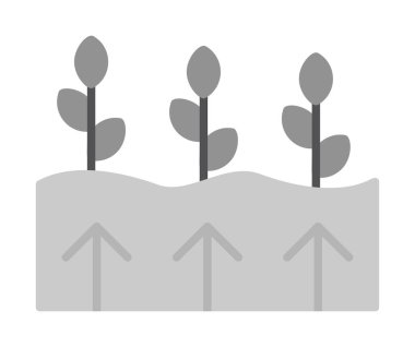 Bitkiler ve oklar ikon vektör çizimi. Jeotermal Enerji Konsepti                   