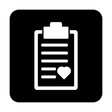 Kalp ikonu vektör illüstrasyonlu Tıbbi Rapor               