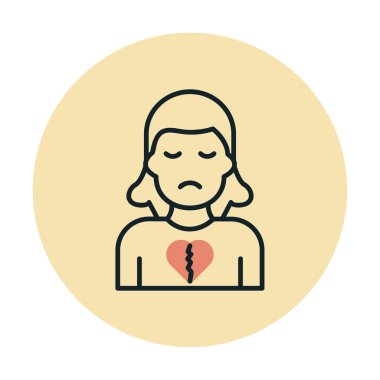 Kırık kalpli ve üzgün yüzlü bir kadın karakter.