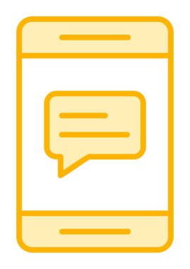 Sohbet ileti simgesi, vektör illüstrasyonu 