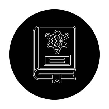 Fizik Kitabı vektör illüstrasyonu, simge ögesi arkaplanı