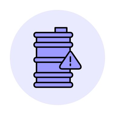 Tehlike işareti ve namlu simgesi, vektör illüstrasyonu 