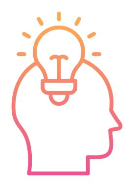 ampul insan fikri ikon vektör illüstrasyon tasarımı