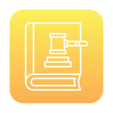 Hukuk kitabı ve tokmak. Web simgesi basit illüstrasyon 