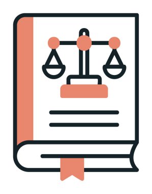 Hukuk kitabı. Web simgesi basit illüstrasyon 
