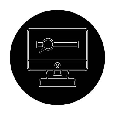 Büyüteç simgesi, düz stil ekran