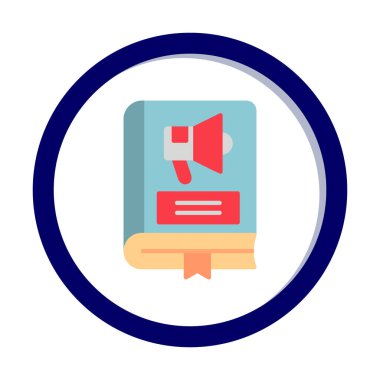 Pazarlama Kitabı simgesi, vektör illüstrasyonu