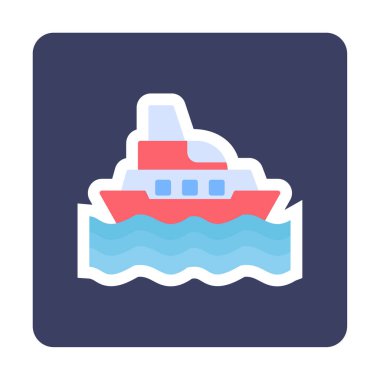 Gemi simgesi, vektör illüstrasyonu