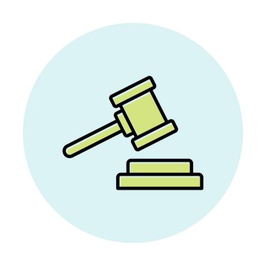 düz adalet yasası ikonu vektör illüstrasyonu