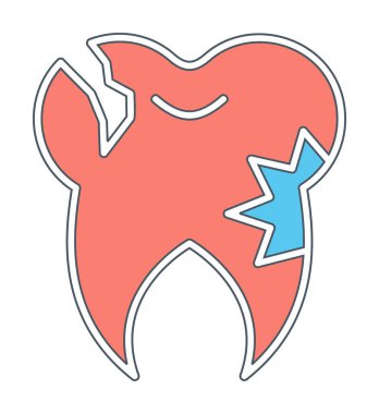 Diş ikonu vektör illüstrasyonunu taşır 