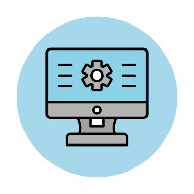 bilgisayar izleme simgesi, vektör illüstrasyonu basit tasarım