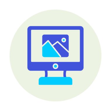 Comoputer galeri simgesi, vektör illüstrasyonu