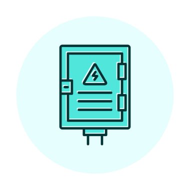 Elektrik Paneli düz simgesi, vektör illüstrasyonu                            