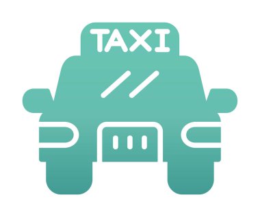 Basit taksi arabası simgesi, vektör illüstrasyonu