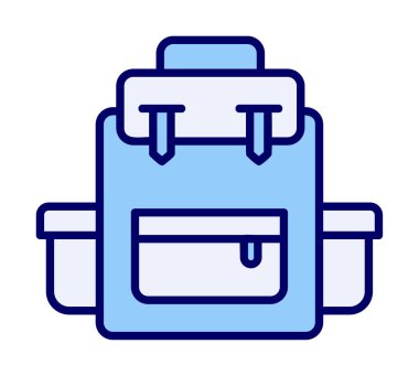 Sırt çantası ikon vektörü. Okul sırt çantası tabelası. izole edilmiş sınır sembolü çizimi