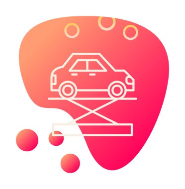 araba kriko ve onarım servisi, vektör illüstrasyonu  