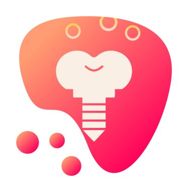 Diş implantı ikon vektör illüstrasyonu