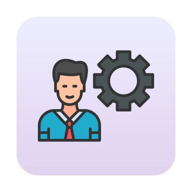 Yönetici satırı simgesi. Kravatlı adam. vektör illüstrasyonu  