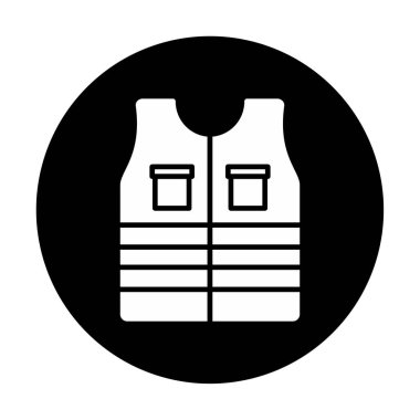 Güvenlik Ceketi Web simgesi, vektör illüstrasyonu