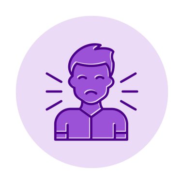 Korkmuş adam simgesi, korku konsepti, vektör illüstrasyonu