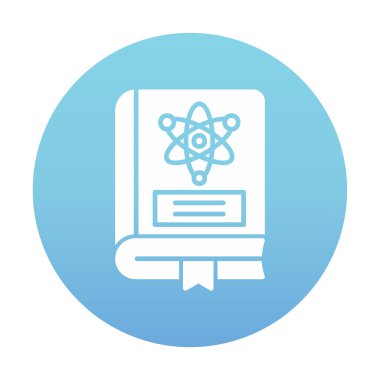 Fizik Kitabı vektör illüstrasyonu, simge ögesi arkaplanı