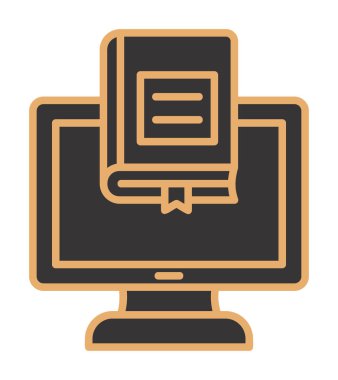 çevrimiçi kütüphane rengi vektör illüstrasyonu                        