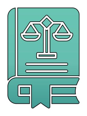 Hukuk kitabı. Web simgesi basit illüstrasyon 