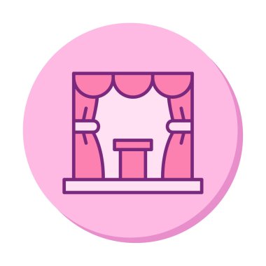 sahne ikonu vektör illüstrasyonu