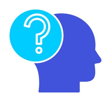 İnsan başlı soru işareti, satır biçimi simgesi 