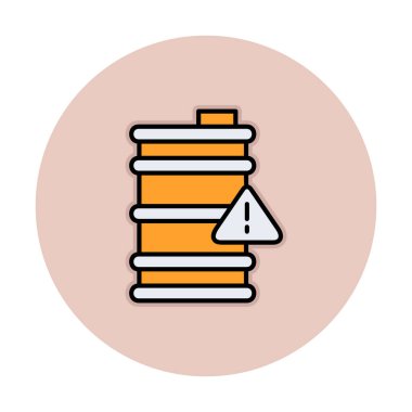 Tehlike işareti ve namlu simgesi, vektör illüstrasyonu 