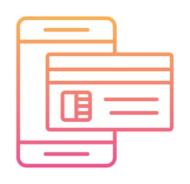 Basit Çevrimiçi Ödeme simgesi, vektör illüstrasyonu