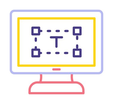 Bilgisayar metin düzenleyici simgesi, vektör illüstrasyonu