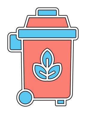 Eko çöp kutusu ikon vektör illüstrasyonu 