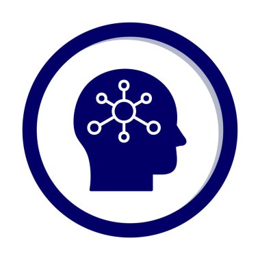 Psikoloji işaret tasarımlı beyin simgesi